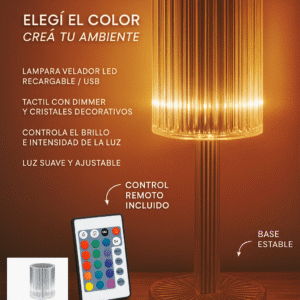 Velador con Control Remoto - Diferentes Colores de Luz