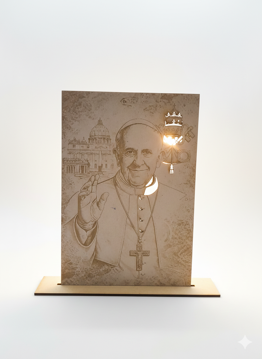 Cuadro del Papa Francisco – Calado en MDF 3 mm